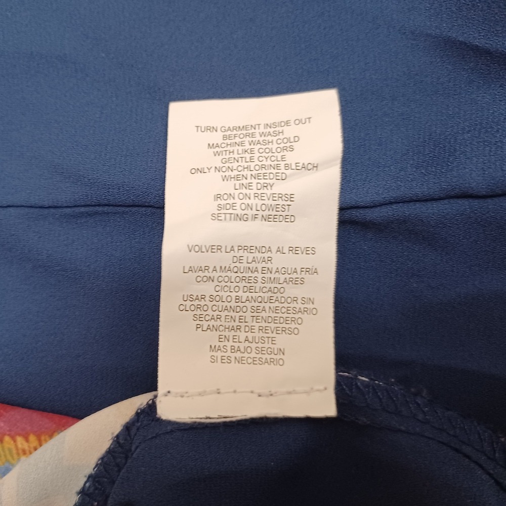 Women's Rewind Blue Sheer w/ Lace South Western Herringbone Hippie/Boho Size XL‎ - Picture 11 of 11